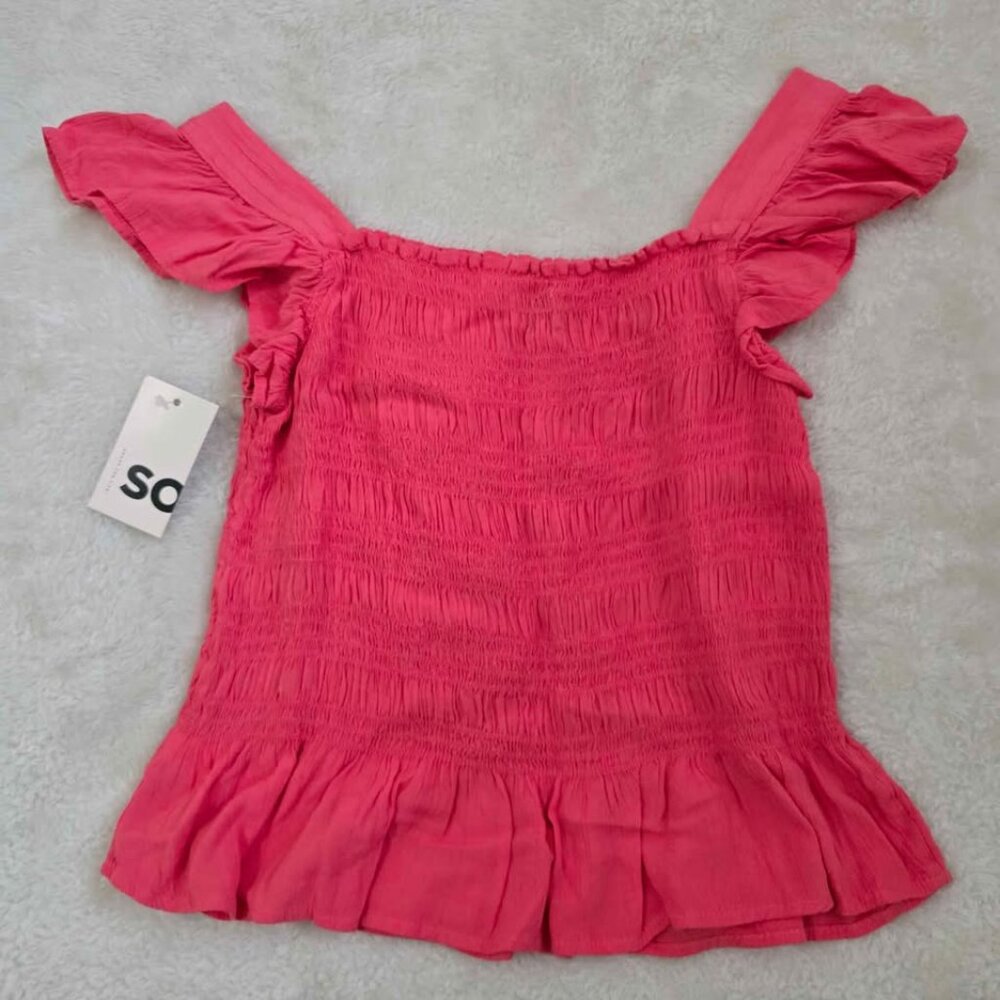 NEW Girls SO Crinkle Gauze Smocked Tank Top